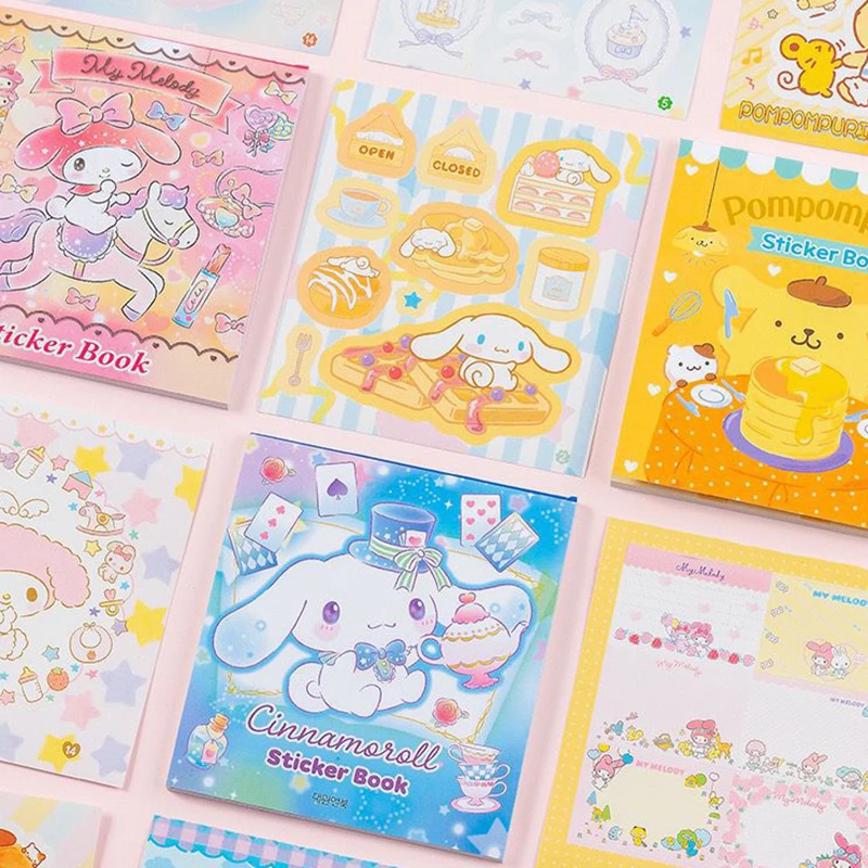 Cute Sanrio Stickers Book 24 Starting Account Material Stickers Kulome Big-eared Dog Cartoon Girl Stickers Decorative Toys