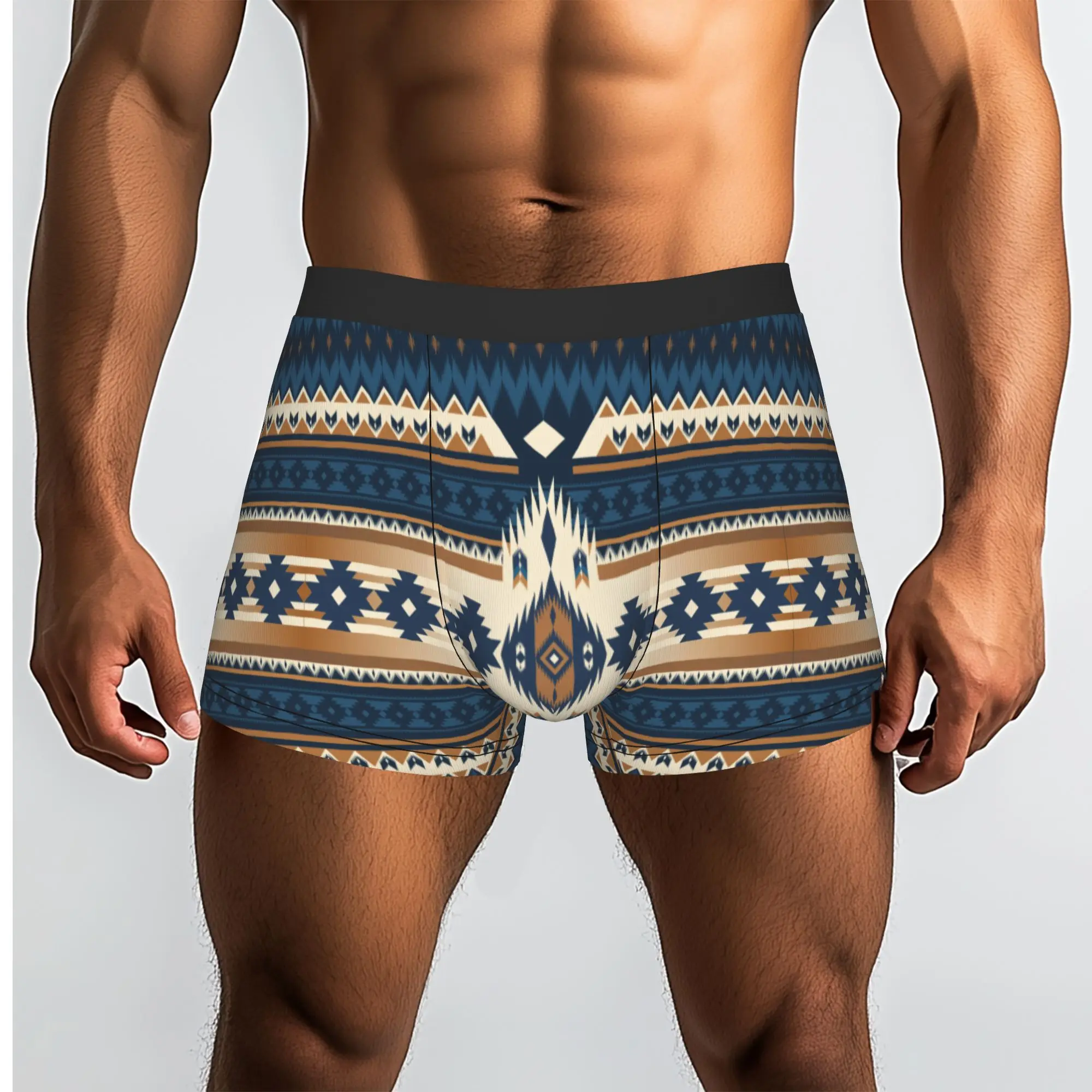 Custom Elegant Native American Southwestern Pattern Aztec Boxers Shorts Panties Male Underpants Comfortable  Briefs Underwear