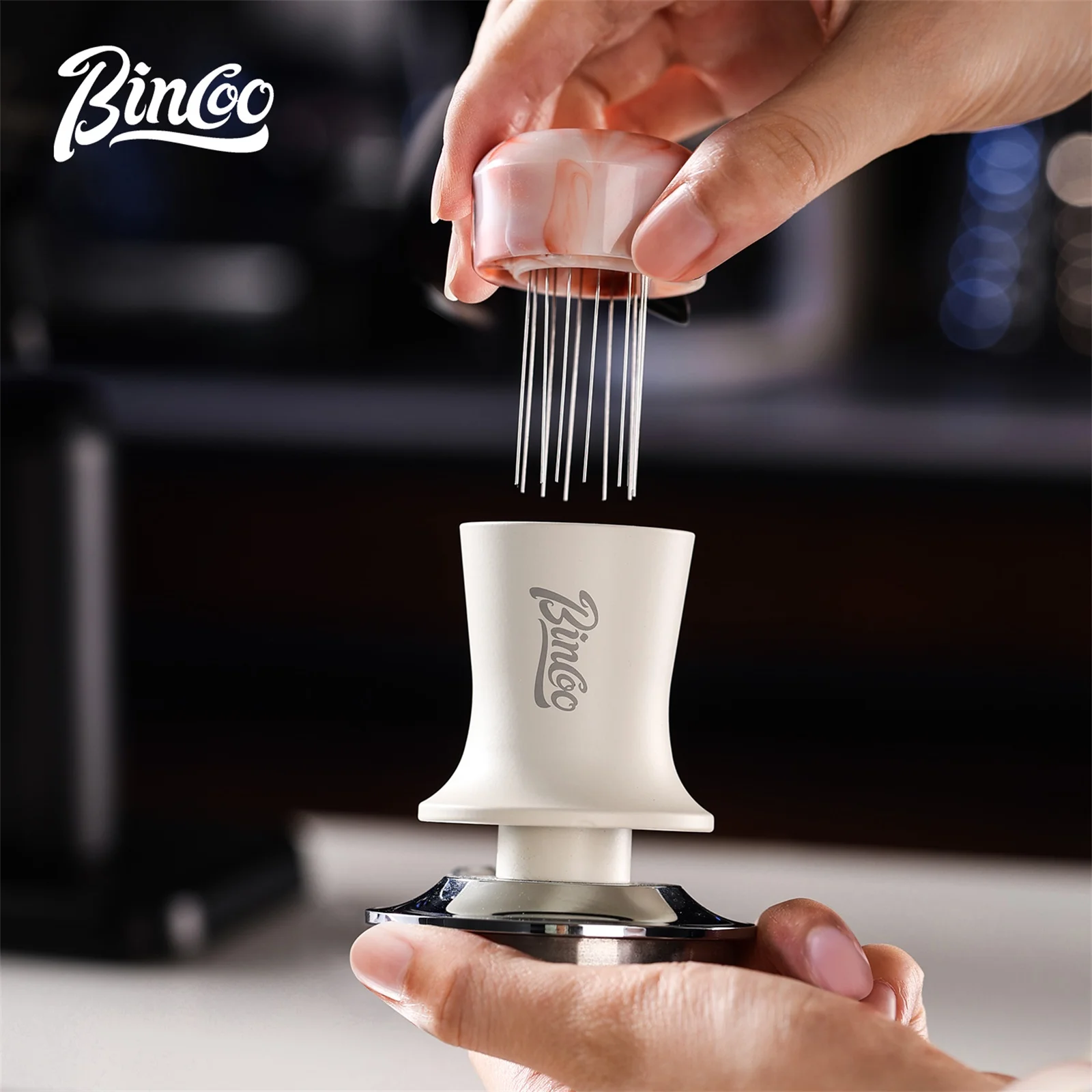 

Bincoo Coffee WDT Needle and Tamper 51/58 Espresso Machine Even Grounds Distribution and Consistent Pressure Tamping Accessories