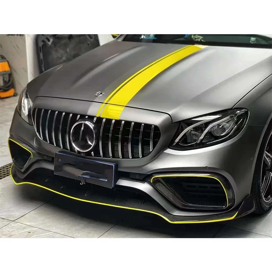 For Mercedes Benz E Class W213 E63 E63S Carbon Fiber Fog lamp frame grill Front Bumper Air Vent Cover Tuyere Car Accessorie