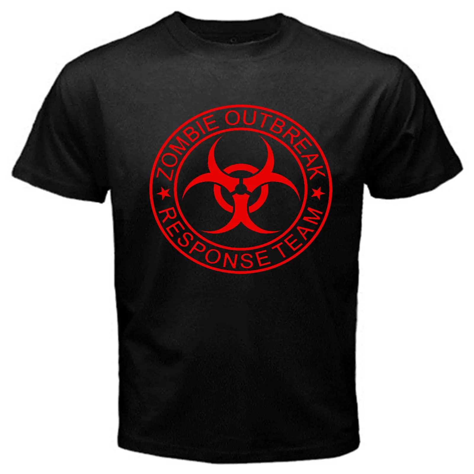 Summer Style Biohazard Hazmat Hazard Radioactive Warning Symbol Zombie T-Shirt Black Hot Sale 100% Cotton Tee Shirt unisex