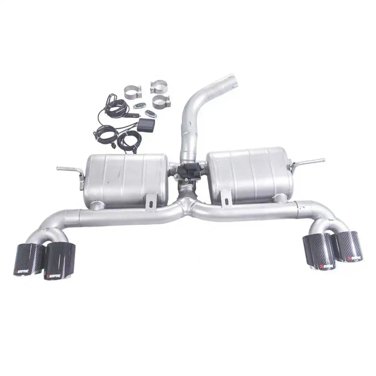 

GFC exhaust/Suitable for 17 Golf 7 1.4T tail end stainless steel valve performance exhaust compatible, four 89 carbon fiber tips