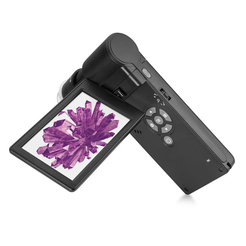 Imagem -02 - Microscópio Móvel Digital Portátil Lupa de Câmera Dobrável Original Hdmi Saída de tv Li-bateria 5mp hd Display Lcd 10x300x