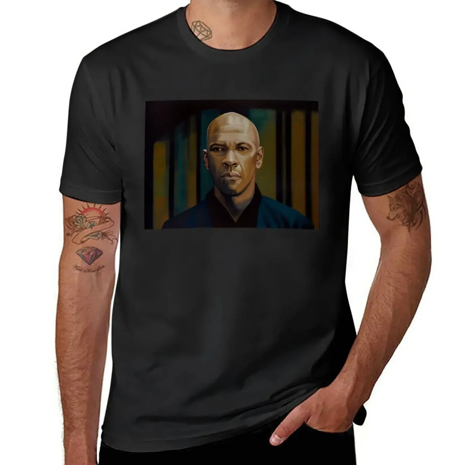 Denzel Washington in The Equalizer Painting T-Shirt cute tops summer clothes quick-drying mens workout shirts