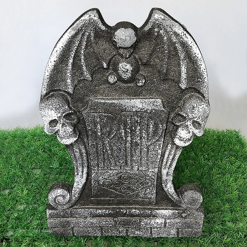 Halloween Graveyard Tombstone Cemetery Home Decoration 4 Different Signs Horror Atmosphere Mini Tombstones Skulls Accessories