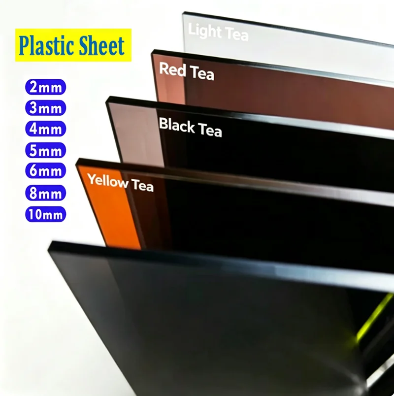 2-10mm Thick Black Plexiglass Plastic Sheet Transparent Board  For DIY Craft Laser Engraving Terrarium Display Table Protector