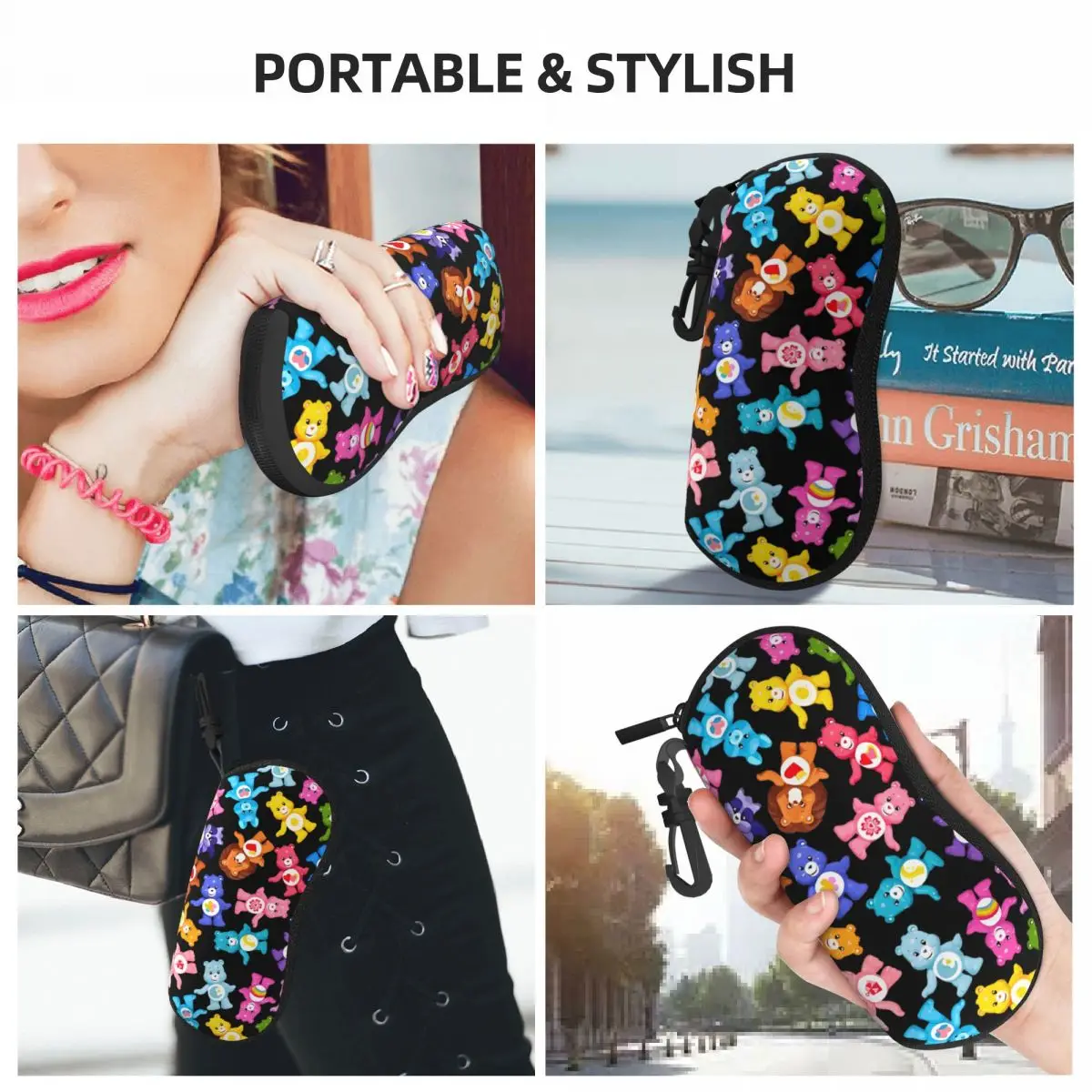 Pile Collage Of Care Bears And Cousins Glasses Case Waterproof Box Glasses Storage Box Office Glasses Box