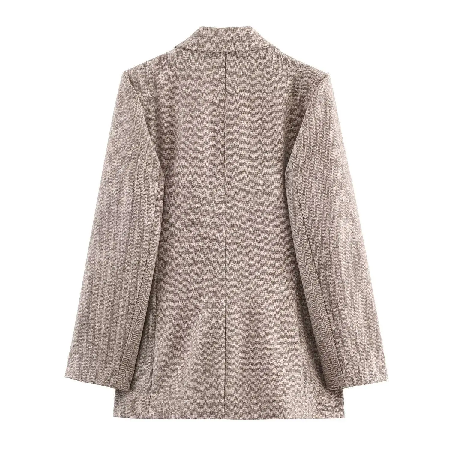 ديف آند دي الحد الأدنى الكاكي الصوفية البدلة سترة النساء بلايز الموضة البريطانية الملمس سترة نسائية ملابس امرأة بلايز السترة Mujer إلى #4