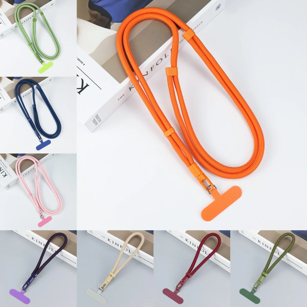 Luxury Adjustable Universal Braided Short Mobile Phone Lanyard Wrist Strap Cell Phone Crossbody Neck Strap Long Rope