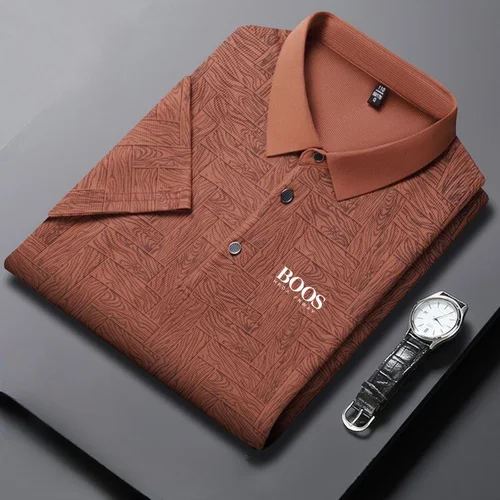 Imagen 2 del producto 2025 Nueva camisa POLO de manga corta informal de negocios con bordado de verano para hombre, Top cómodo y transpirable de manga corta a la moda