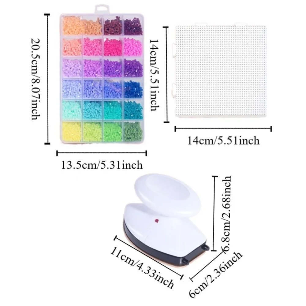 Paquete de Material de empalme de frijoles de colores, herramienta de empalme de frijoles de papel para planchar DIY, caja de almacenamiento de hojas de tablero perforado, Kit para manualidades de cuentas de hierro