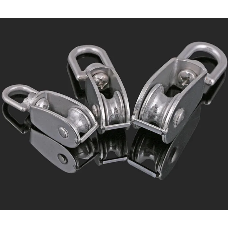

304 stainless steel single / double pulley wire rope chain traction fixed pulley lifting load pulley single pulley