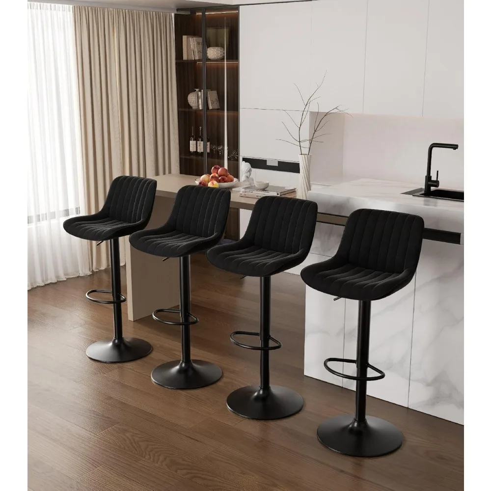 

Bar Stools Set of 4, Kitchen Swivel 30 inch Adjustable Island Bar (Black)