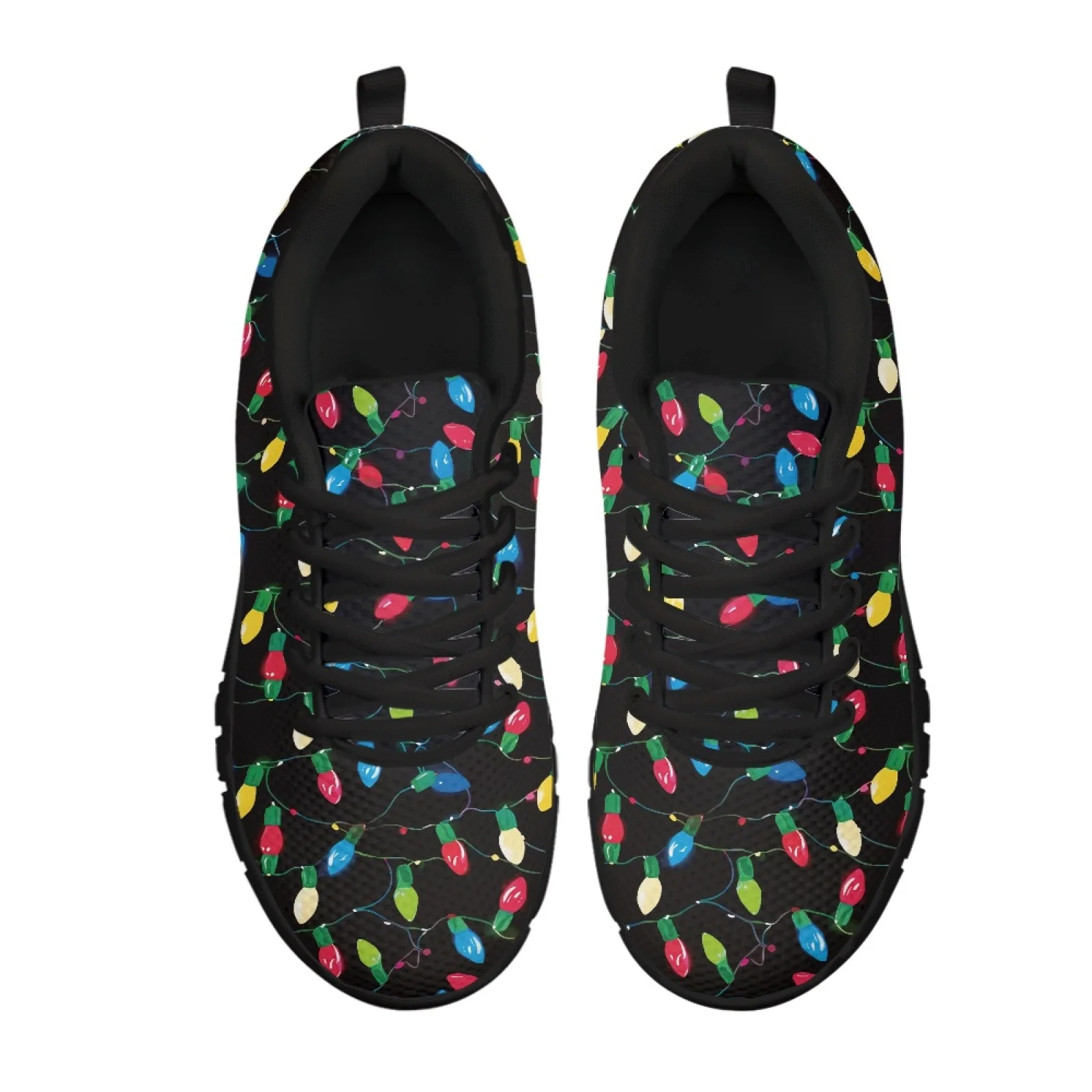 Coloranimal Christmas Light Women Cna Work Shoes Comfortable Non-Slip Sole Fitness Sneakers for Outdoor