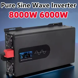 8000W 6000W Onda sinusoidale Pura DC 12V 24V 48V 60V a AC 110V 220V 230V Inversor Onda Pura convertitore Micro Inverter solare per auto