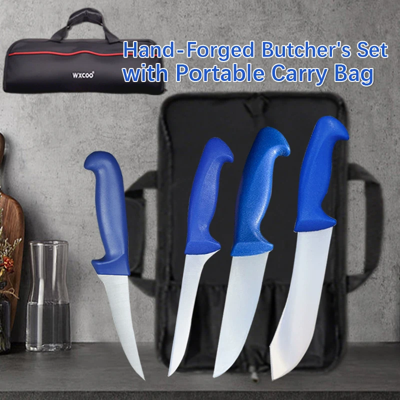 WXCOO 1~5pcs Kitchen Accessories Stainless Steel Butcher Boning Knife Set Bag Fish Fillet Slicing Knife