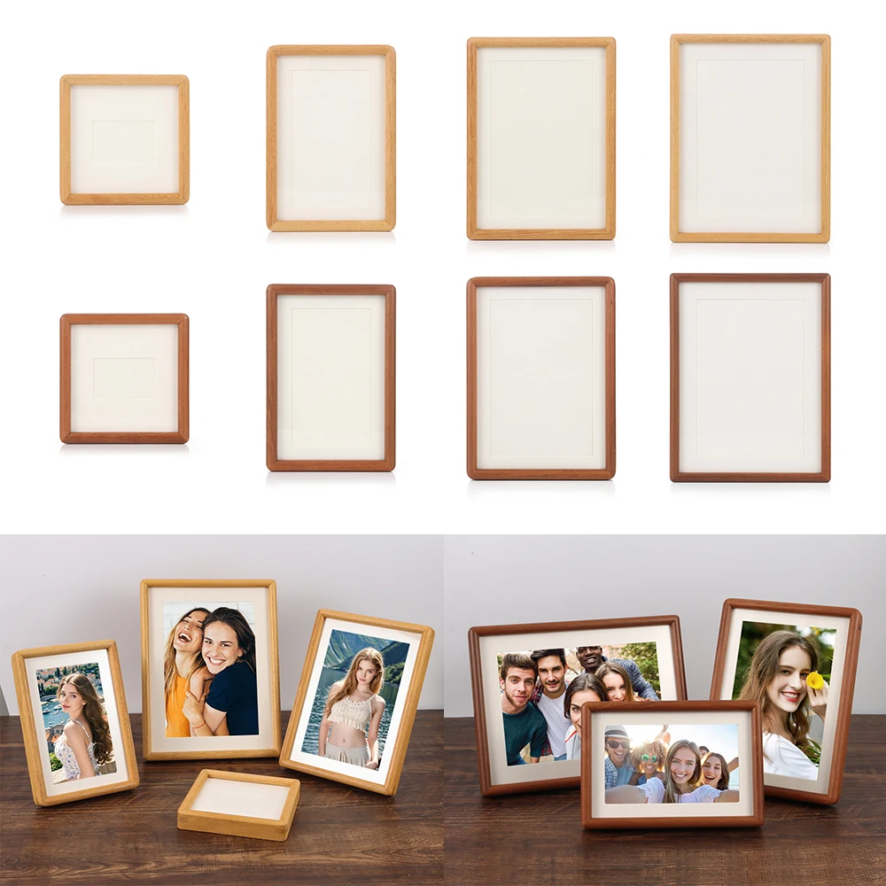 New 6/7/8 Inch Black Walnut Photo Frame Real Wooden Simple Picture Frame Handmade Display Photo Frame
