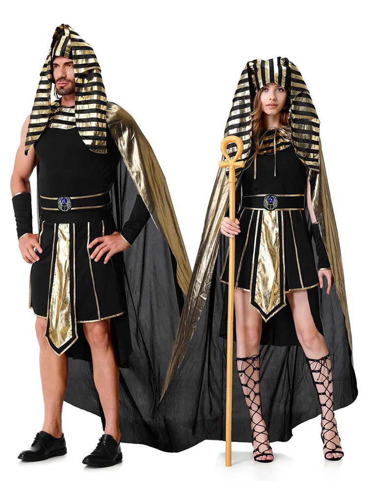 

Adult Ancient Egypt Egyptian Pharaoh Cleopatra Costume Women Men for Cosplay Halloween Carnival Party Medieval Party Dress