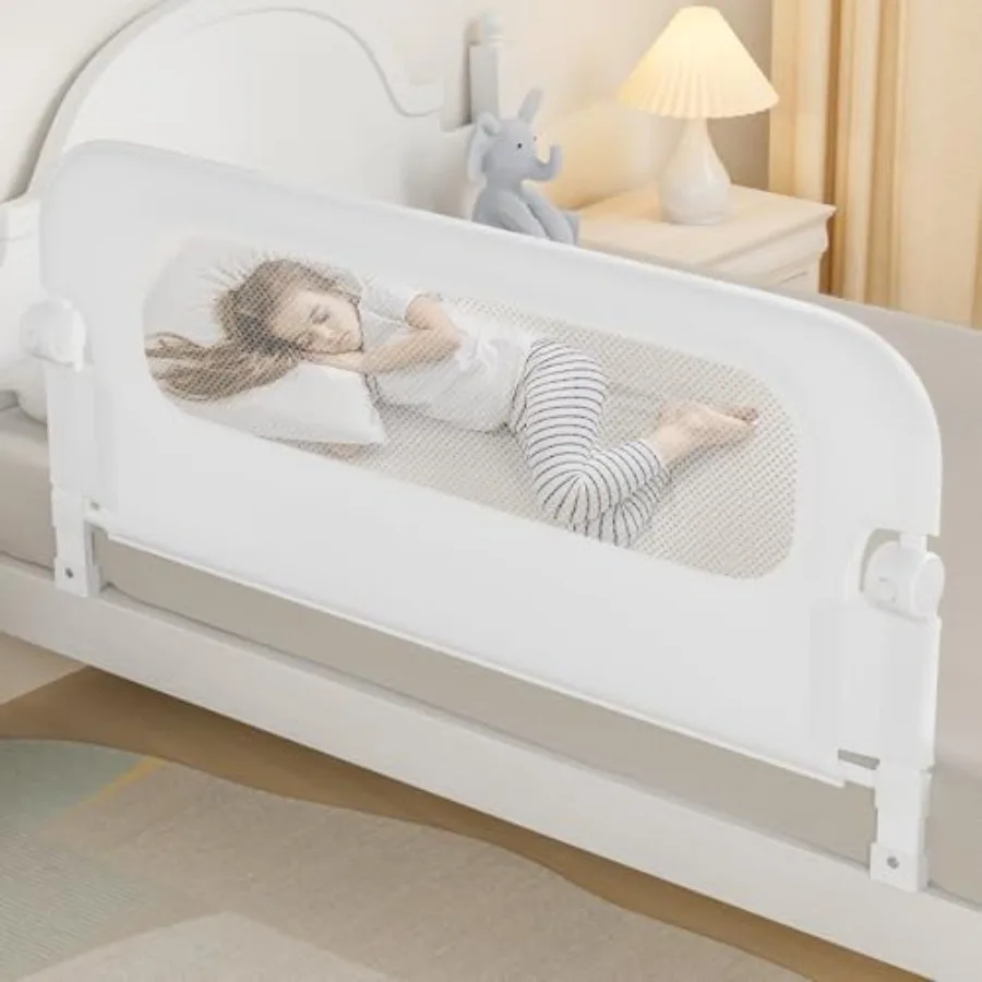 

Baby Bed Rail Guard for Toddlers -47" Toddler Bed Rails for Twin Full Queen King Bunk Size Bed Swing Down Bedrail Extral Tall C