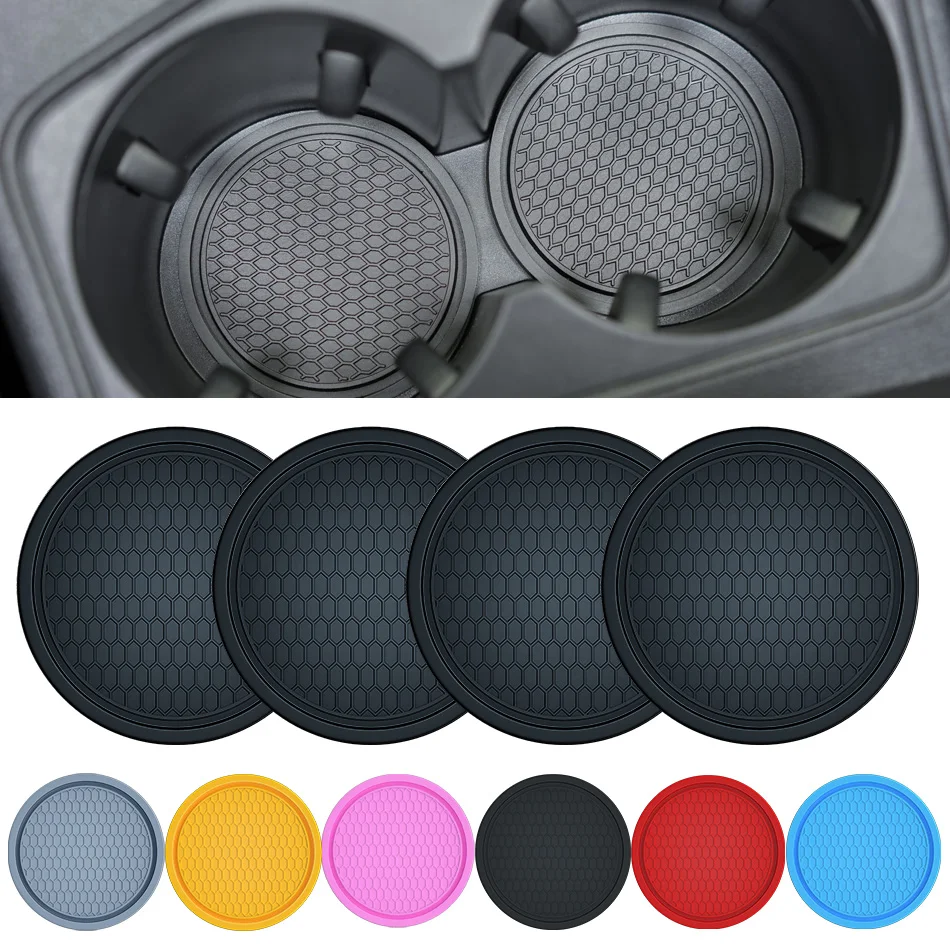 Car Cup Coaster, 4PCS Universal Non-Slip Cup Holders Embedded in Ornaments Coaster, Car Interior Accessories