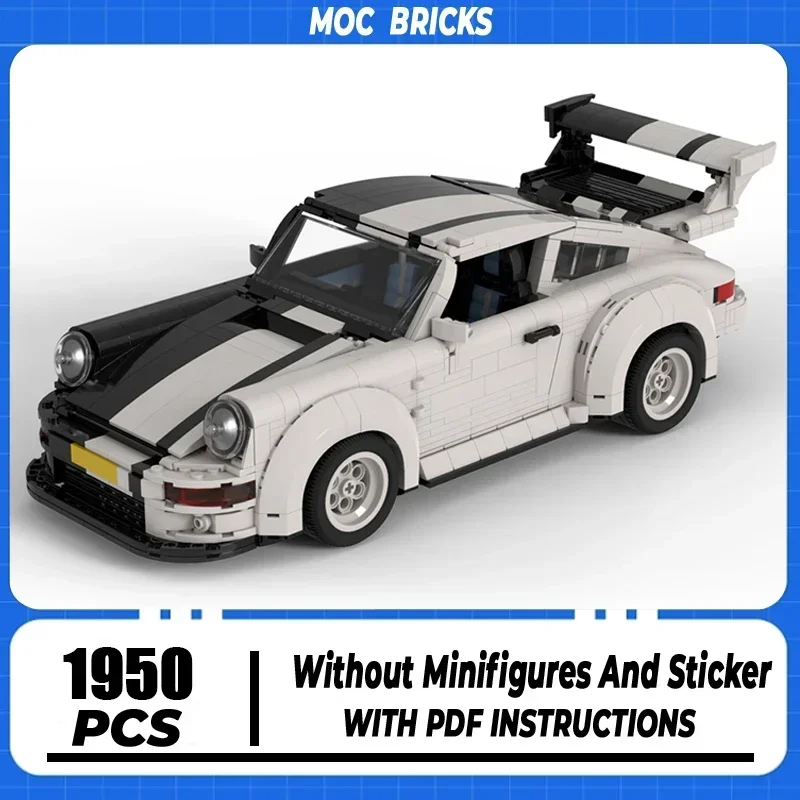Moc tijolos de construção cidade carro série velocidade campeão rwb modelo carro tecnologia blocos modulares diy conjunto montagem presente natal