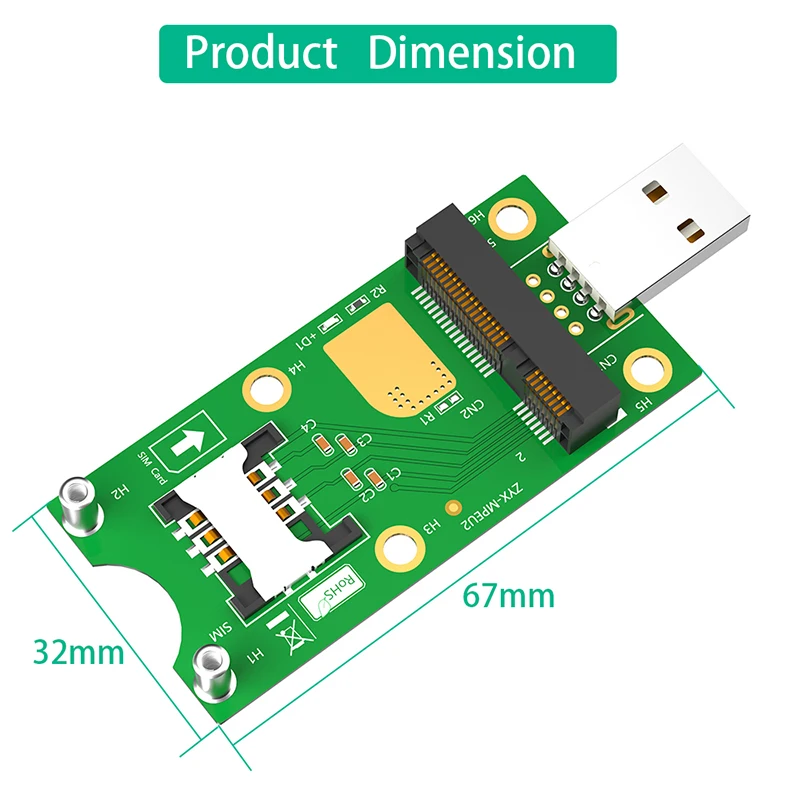 Сетевой адаптер Mini PCIE 3G/4G на USB 3,0, переходник для карты со слотом для SIM-карты