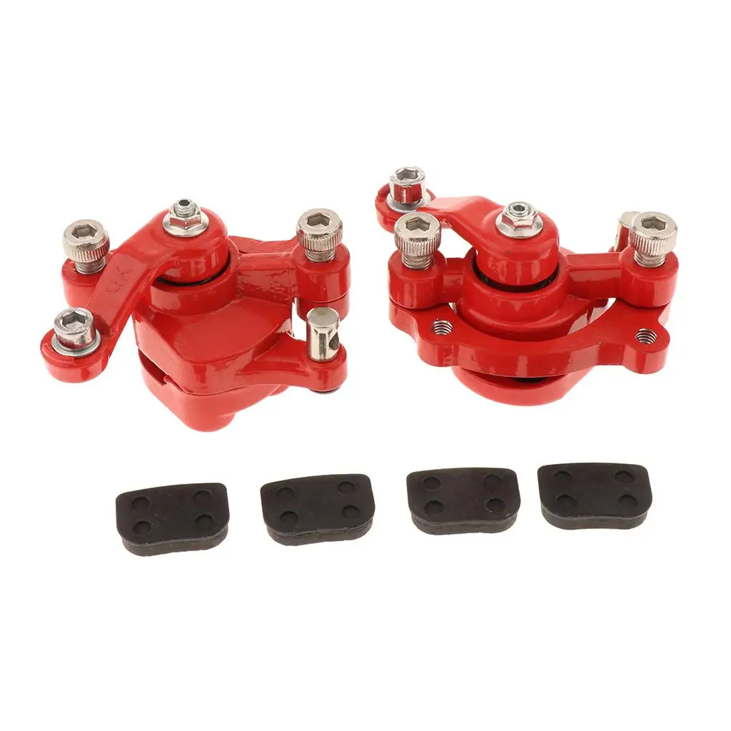 High Performance Left Right Mechanical Disc Brake Calipers Orange Metal for Pocket Bike Scooter Go Kart
