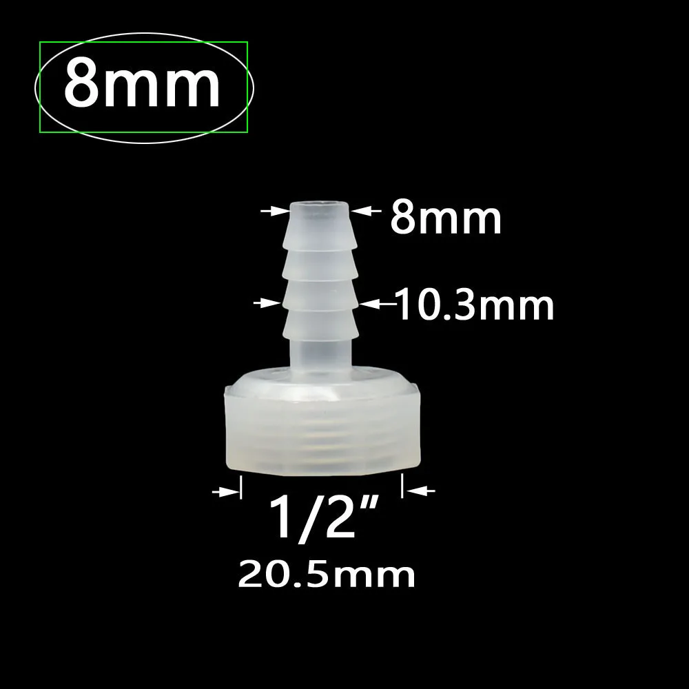 4/6/8/10/12/14/16/20/25mm króciec do węża złącze do złączek z 1/2 3/4 cal gwint żeński fajka wodna łącznik