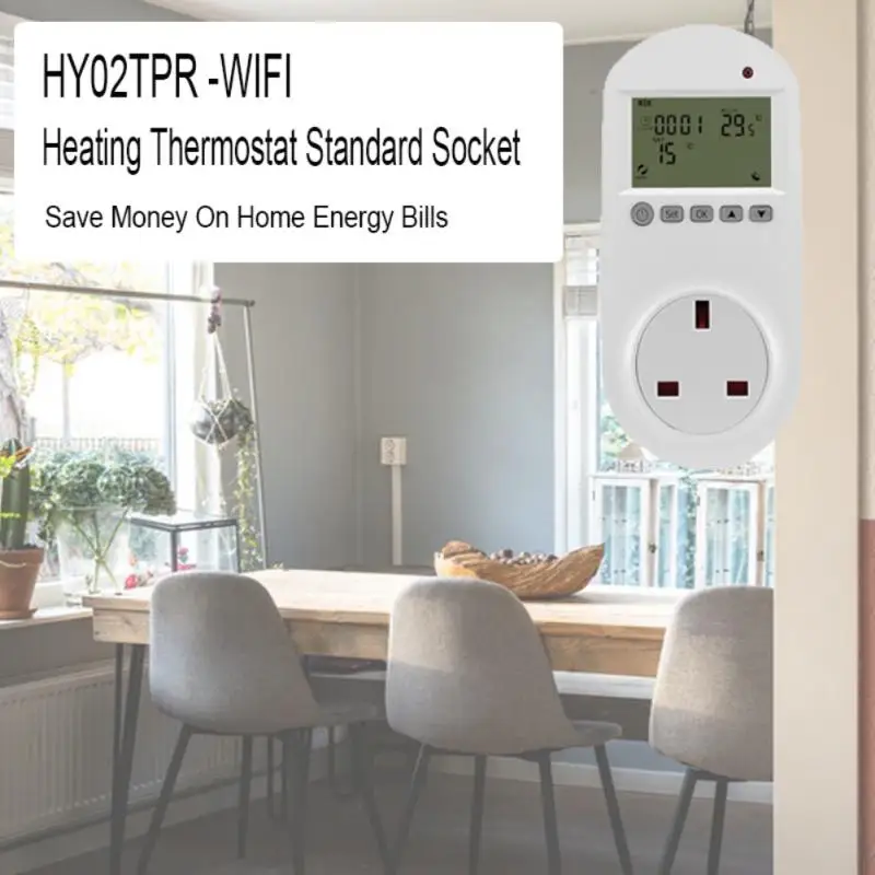 

WiFi Smart Plug 16A Programmable WIFI Electric Heat Thermostat Tuya EU Plug Socket Voice Control Via Alexa Home