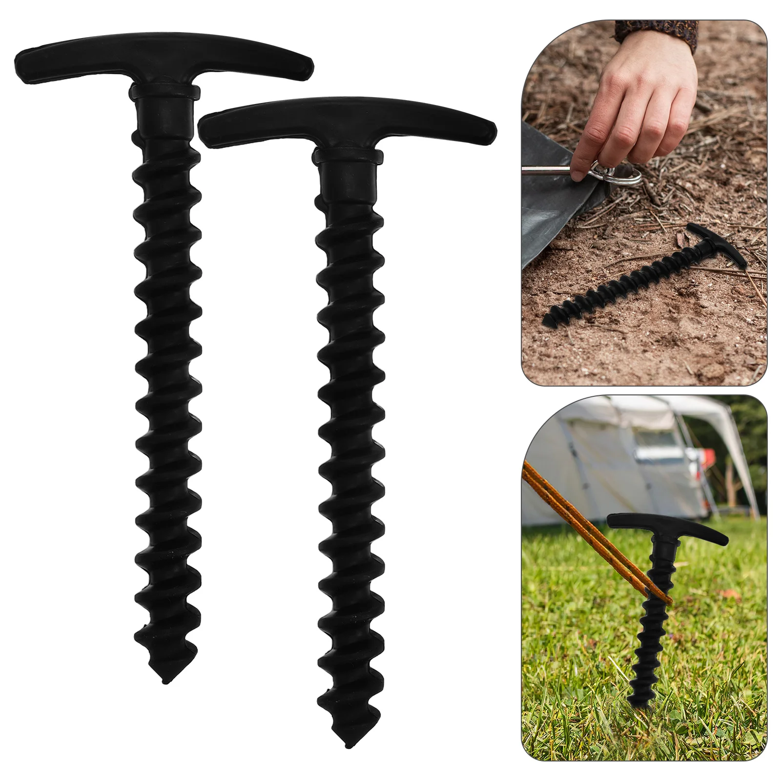 

10 Pcs Nylon Tent Pegs High Strength Screw Beach Camping Plastic Pins Grassland Ground Sand Portable Durable Spiral Shaped