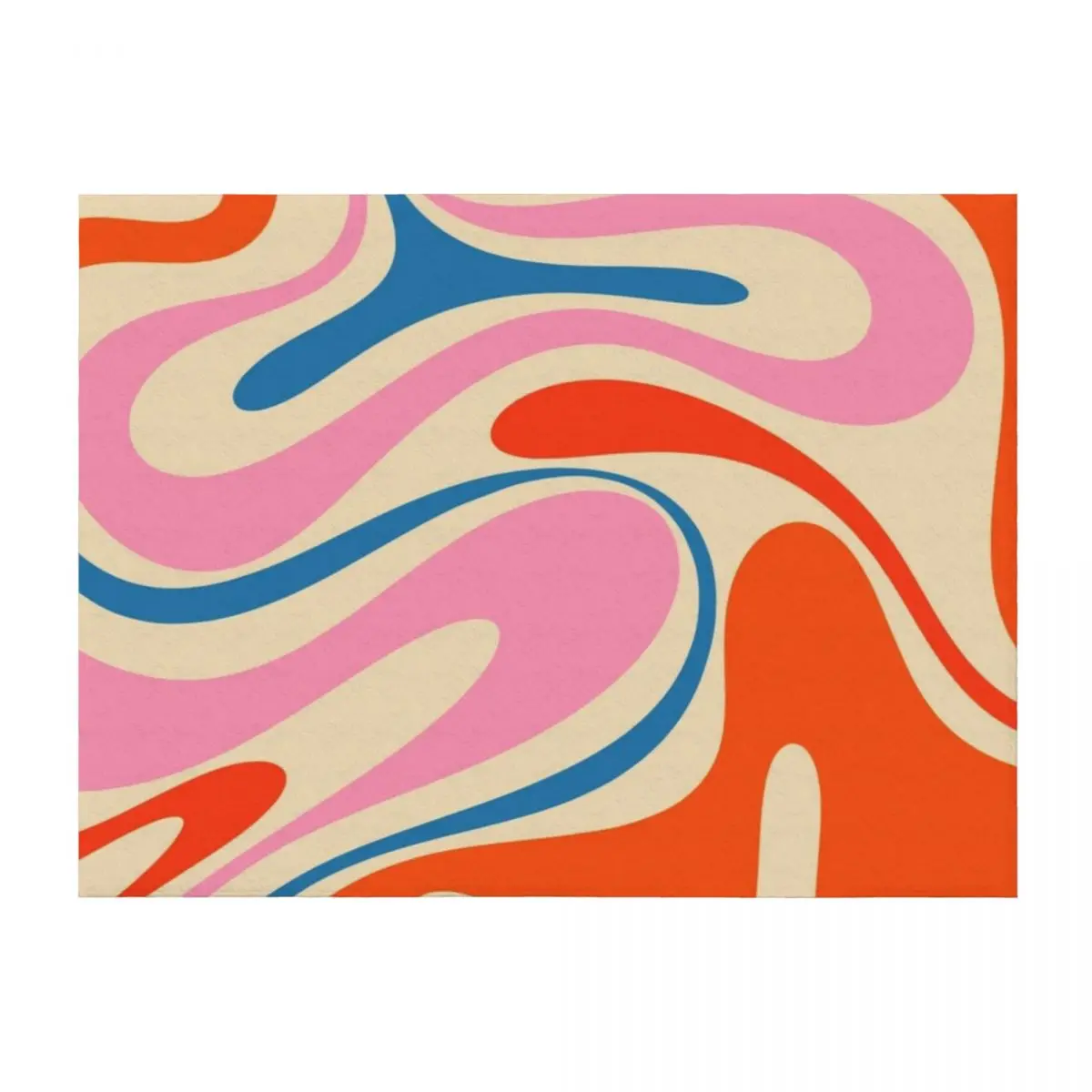 

Retro Fantasy Swirl Multi-Color Abstract Pattern in Red Orange, Blue, Pink, and Beige Throw Blanket for sofa Blankets