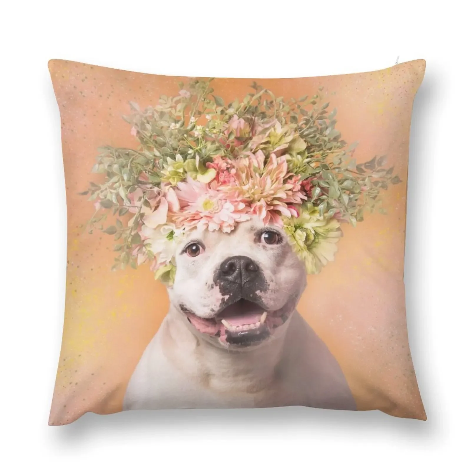 Pit Bull Flower Power, Big Tuna Throw Pillow christmas decorations for home 2025 Pillow Cases pillow