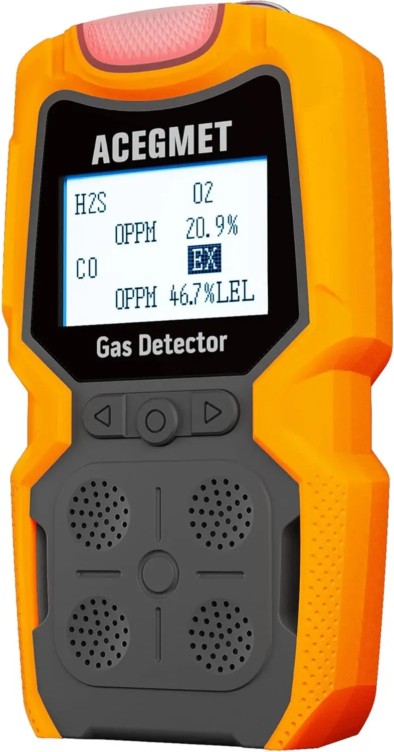 4 Gas Monitor Multiple Indicator (Vibration, Audible, Visual) H2S, O2, CO & LEL 4 Gas Monitor Personal Rechargeable 4 Gas Meter