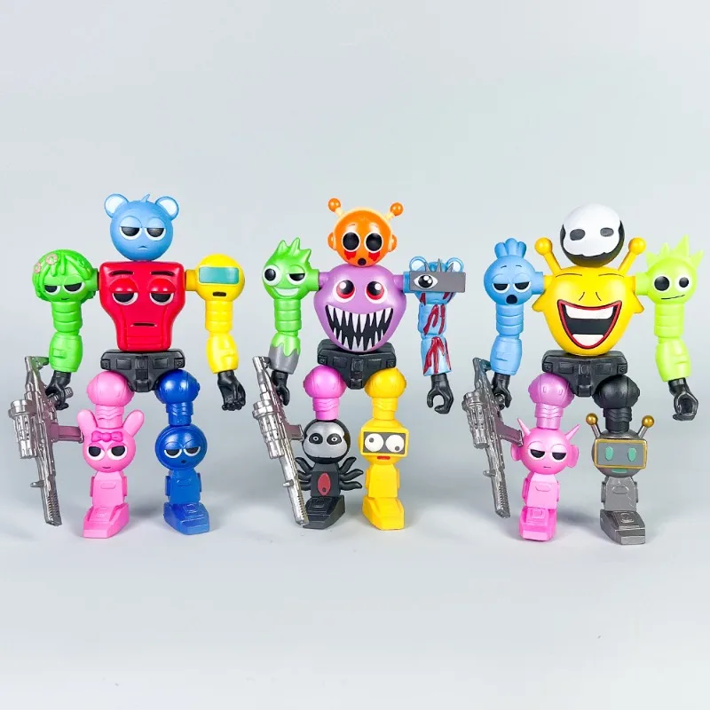 

17CM Rhythm Box Funbot Tsprunki Figure Game Animation Trendy Toys Assembled Clukr Raddy Small Gold Garment Bedroom Ornament Gift