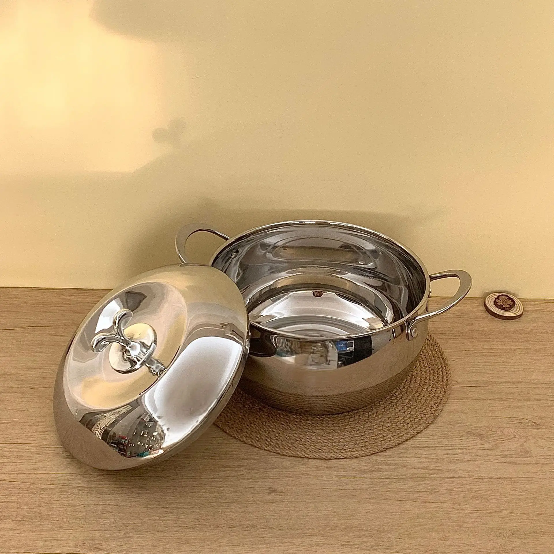 Extra thick stainless steel apple pot ingot soup pot cooking porridge noodlepot milkpot household induction cooker gas univers