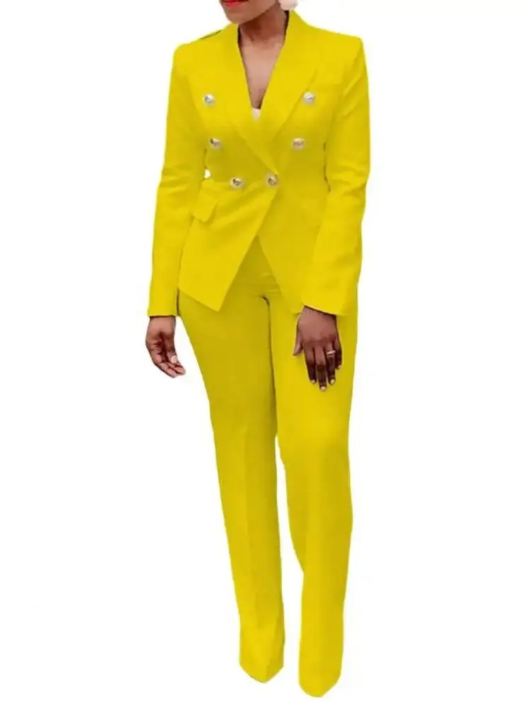 Long Sleeve Two Piece Suit Set with Pants Elegant Professional Look Polyester Material Ideal for Ages 18-25 Spring Season