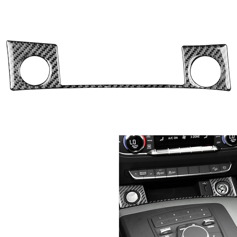 Настоящее углеродное волокно для Q5L FY SQ5 18-2024 LHD Dash кнопка запуска двигателя панель крышка интерьера отделка наклейка части