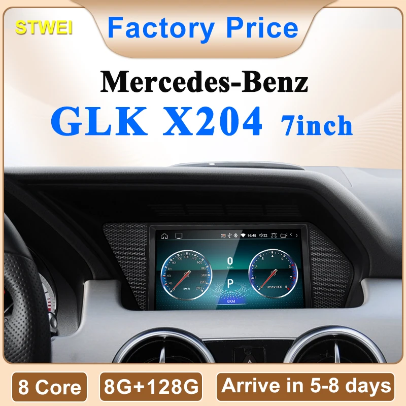 STWEI New Factory Price 7inch Android 14 Car Multimedia Players For Mercedes Benz GLK X204 GPS Navigation CarPlay AUTO Bluetooth