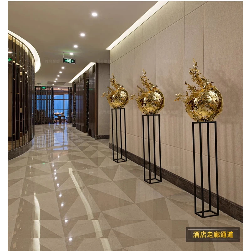 Abstract Metal Sculpture Ball Decoration in the Hotel Lobby Sales Office Model Room Living Room Light Luxury Art Decoration