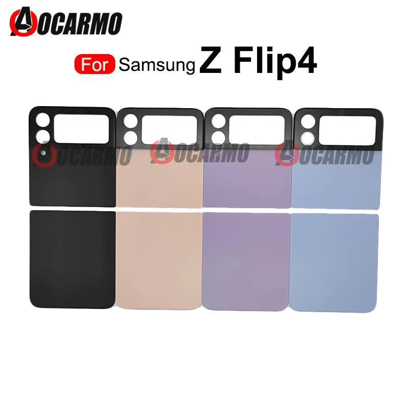 Top + Bottom Back Battery Cover Housing Bezel Replacement Repair Parts For Samsung Galaxy Z Flip4 SM-F721