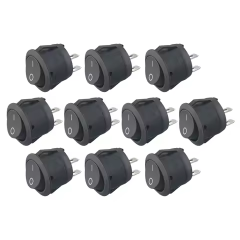 10PCS 12v Round Rocker Switch ON OFF 2 Pin SPST Camper Van Caravan Boat Motorhome Lights Rocker Switches