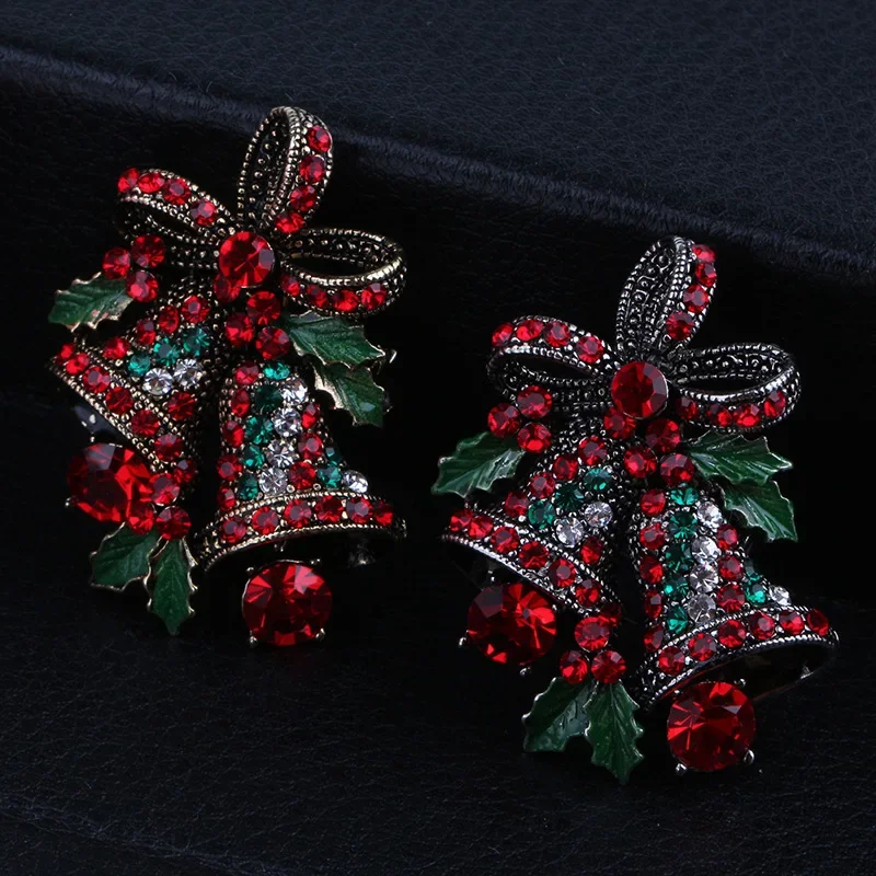 Christmas Suit Pin Creative Gift Bow High-grade Corsage Retro Bells Christmas Day Brooches