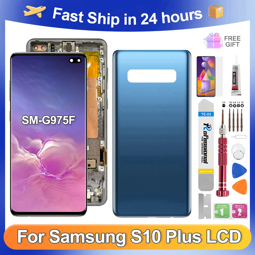 S10 Plus 6.4\'\'For Samsung For Ori S10+ G975F G975U G975W G975 LCD Display Touch Screen Digitizer Assembly Replacement