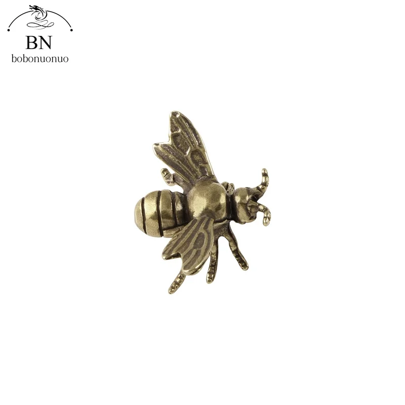 Brass Insect Honeybee Figurines Miniatures Desktop Ornament Tricky Spoof Insect Toy Retro Animal Small Statue Craft Collection