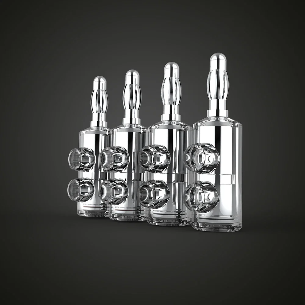 Audiocrast B553R الروديوم مطلي 4 مللي متر محطات مكبر الصوت سلك موصل الموز التوصيل برغي قفل مهائي كابلات