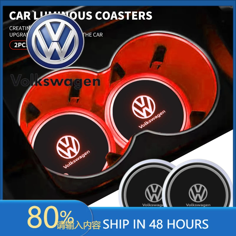 

Горячие солнцезащитные козырьки 1/2 шт. Красочные универсальные светодиодные автомобильные подстаканники RGB Light Mat Pad для Volkswagen VW Touran Beetle Golf Passat Jetta