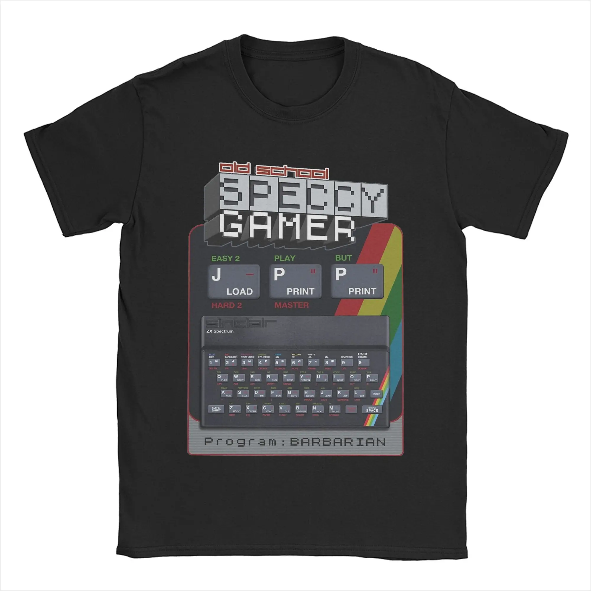 Men's Old School Speccy Gamer Program Barbarian Sinclair ZX Spectrum T Shirt  Cotton Clothes Hipster Tees Plus Size T-Shirt