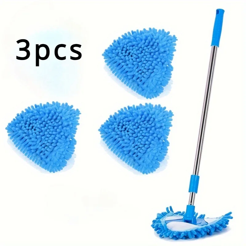 3er-Set, dreieckige Wischmopp-Ersatzpads, Tuch zur Staubreinigung, wiederverwendbarer und langlebiger Wischmoppkopf, geeignet sowohl für Nass- als auch für Trockenreinigung.