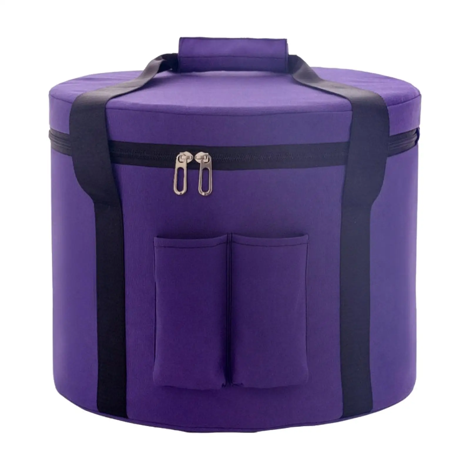 Padded Crystal Bowl Carry Pouch with Front Pockets and Zippered Lid for Safe Transport Storage