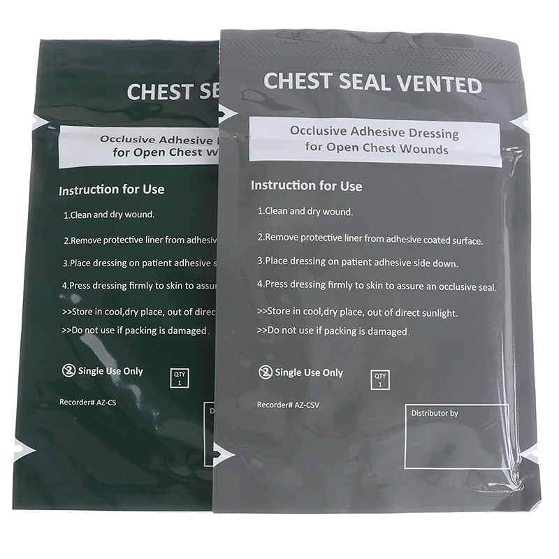 1pc Medical Chest Seal Vented North American Rescue Chest Seal Outdoor Emergency Medical Treatment First Aid Kit